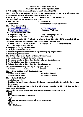 Đề cương ôn tập học kì I Tin học lớp 9 - Năm học 2016-2017